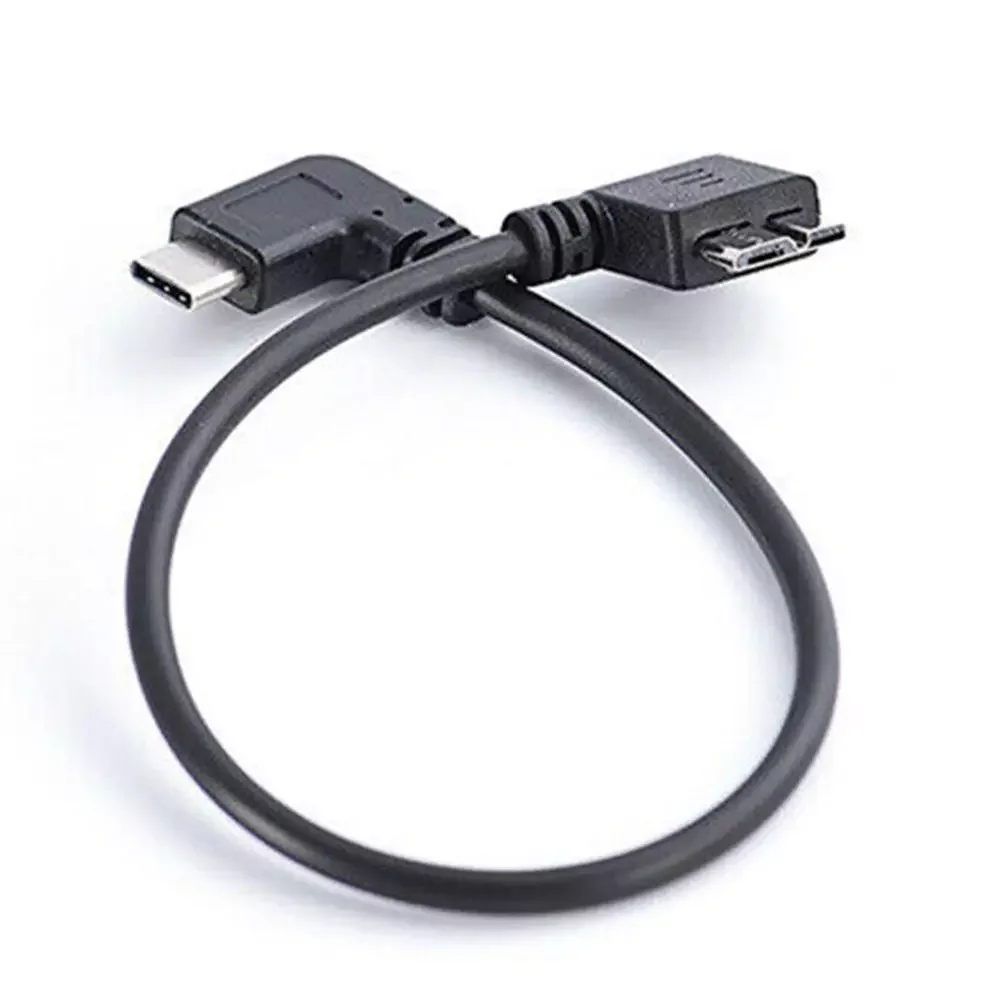 

2023New Angle 90 Degree USB3.1 Type-C to USB 3.0 Micro B Cable 5Gbps Data Connector Adapter For Hard Drive Cell phone PC OTG C T