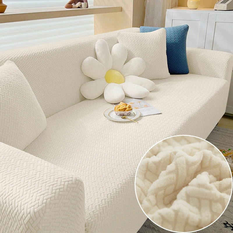 

Плотный чехол для дивана, эластичный жаккардовый чехол для дивана на 1/2/3/4 места, L-образный угловой чехол для дивана в гостиную