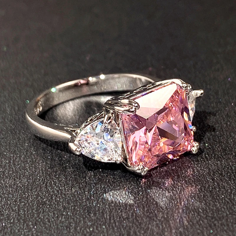 Huitan Простое Элегантное квадратное кольцо с фианитом обручальные кольца женские