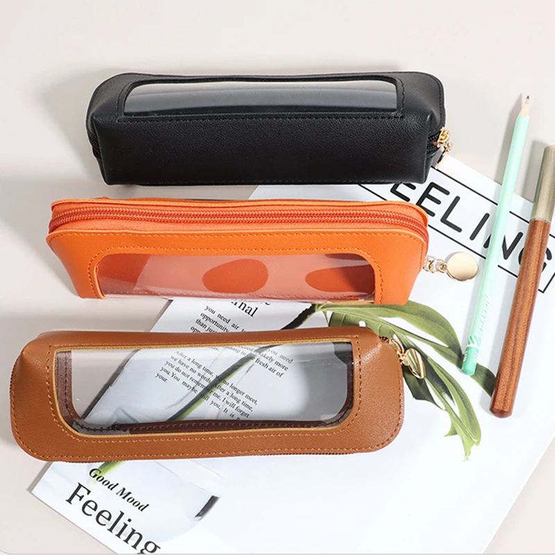 Модный чехол для ручек на молнии деловой офис милая сумка из искусственной кожи