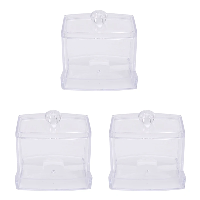 

Горячая Распродажа 3X прозрачная акриловая ватная палочка чехол для макияжа стойка для хранения