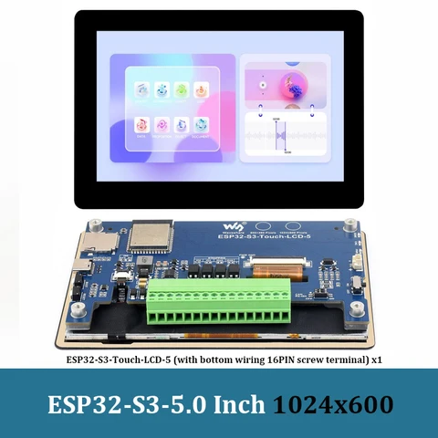 Waveshare ESP32-S3-Touch-LCD-5B 1024x600 дисплей