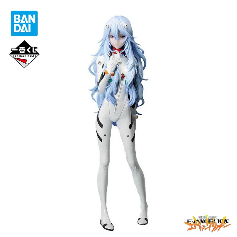 

In Stock 21CM Original Bandai Ichibansho EVA Evangelion E Prize Ayanami Rei Long Hair Anime Figures Model Toys