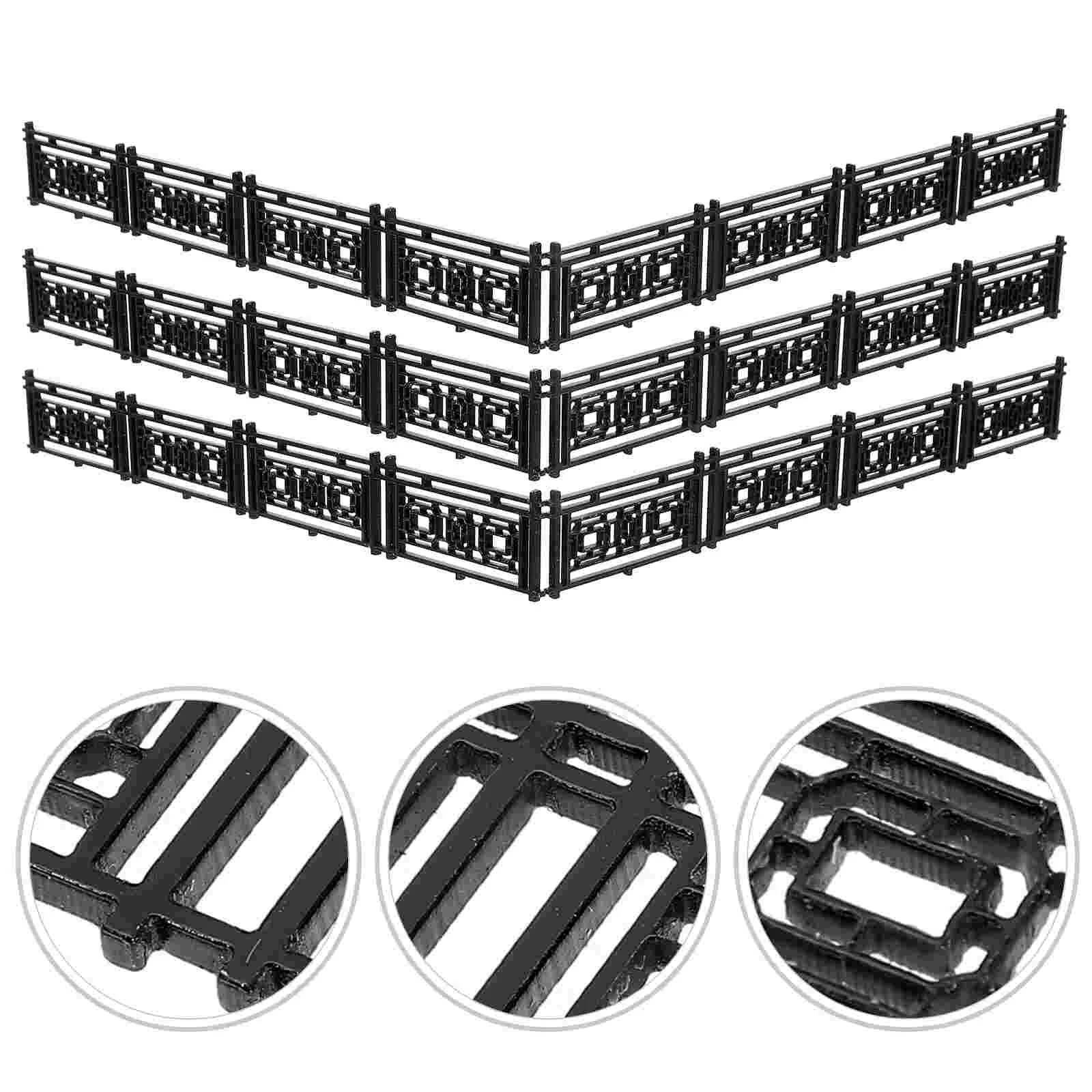 

8Pcs Mini House Fence Decor Miniature Fence Models Vintage Fence Model Micro Landscape Fences
