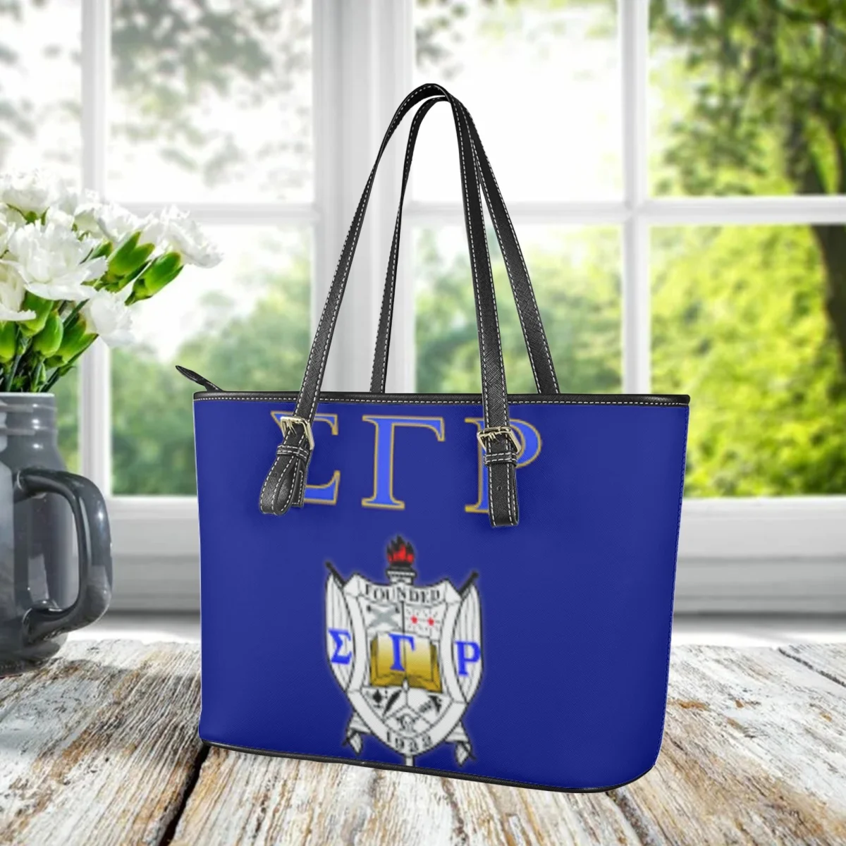 Sigma Gamma Rho Design Fashion Women's Handbags Casual Large Capacity Female Shoulder Bags Woman Sorority Gift Leather Totes