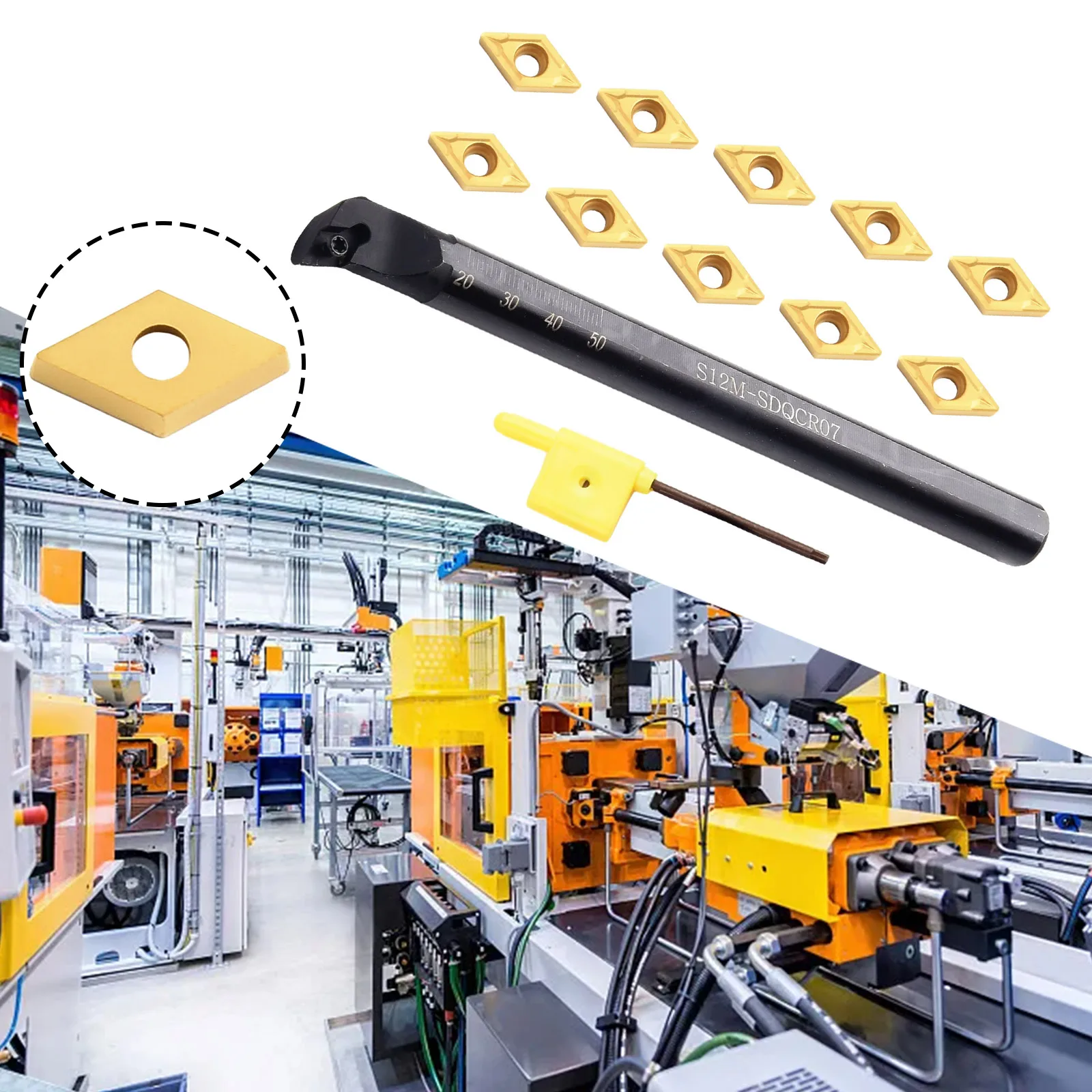 1/2 S12M SDQCR07 Держатель токарного станка для расточной оправки DCMT 070204 Твердосплавная