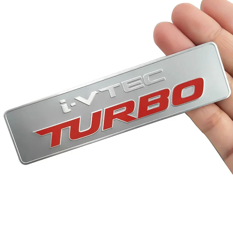 

3D алюминий i VTEC TURBO iVTEC, наклейка для стайлинга автомобиля, эмблема, значок на заднюю заднюю вороту для Honda City CIVIC Fit Accord Jazz CRV XRV