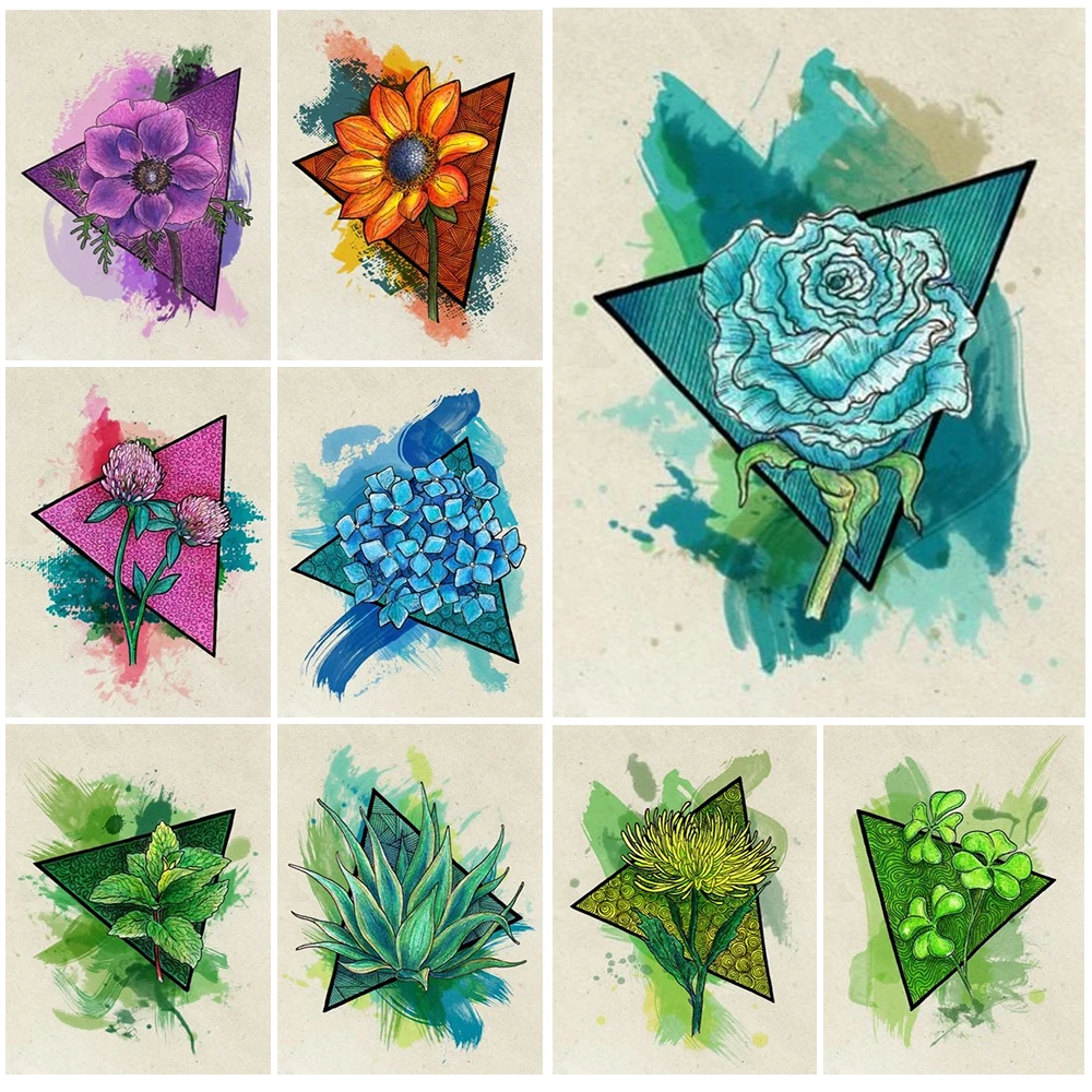 

Blue Rose Plant Flower Florals In The Light Posters Wall Art Canvas Painting Home Decor Wall Pictures For Living Room Unframed