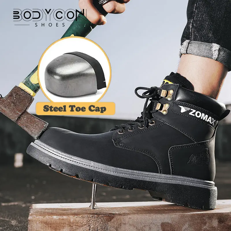 

Classic Work Safety Shoes Boots Anti-Smashing Steel Toe Puncture Proof Construction Military Combat Ankle Army Shoes Men