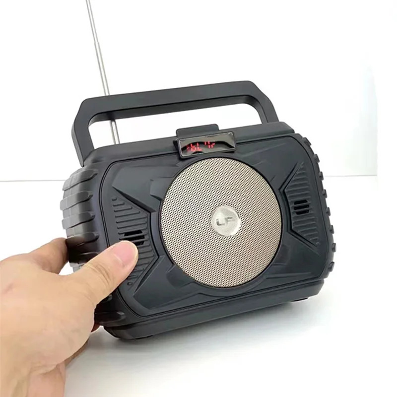Portable Mini Blue ToothT Wireless Subwoofer Speaker Powerful Sound Box Insert 1200 mAh With Phone Holder Solar Panel Function