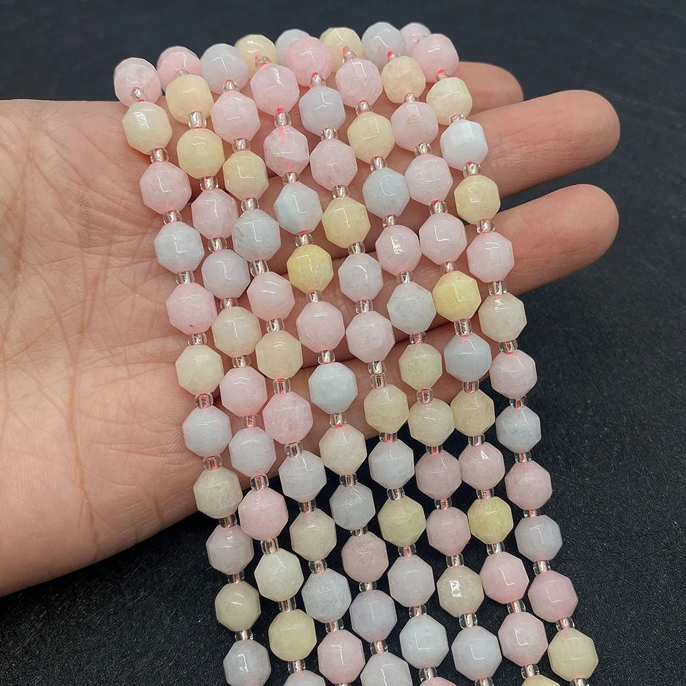 

Natural Faceted Pink Morganite Fine Jade Loose Spacer Beads for Fashion DIY Bracelet Necklace Handmade Accessories 6 8 10mm