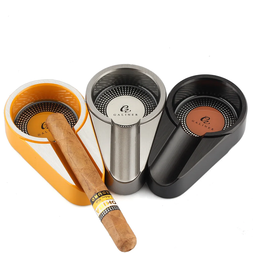 

Ashtrays Tobacco Ash Tray Portable Ashtray for Cigar Metal Gadgets Cigar Ashtray Simple Design Cigarette