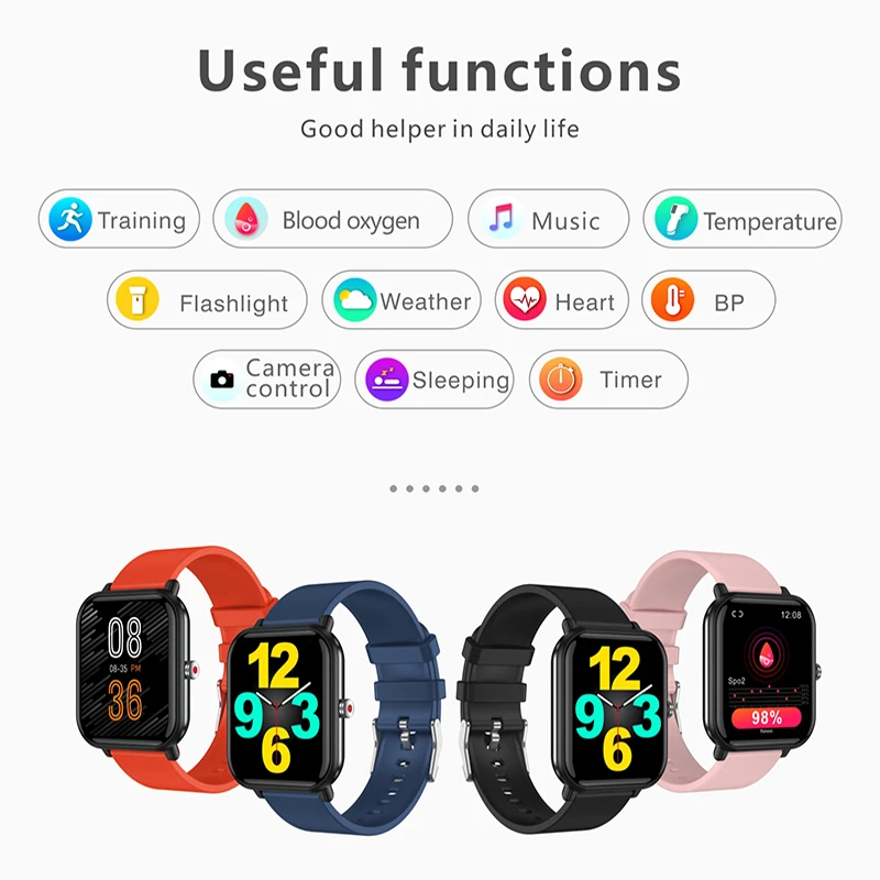 2022 Newest Smartwatch Body Temperature Detection Fitness Sports Watches Bluetooth Weather Forecast IP68 Waterproof Smart Watch