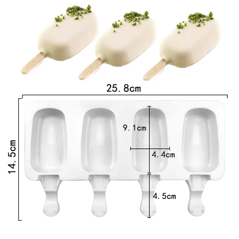 

Силиконовая форма для мороженого 4-х ячеек