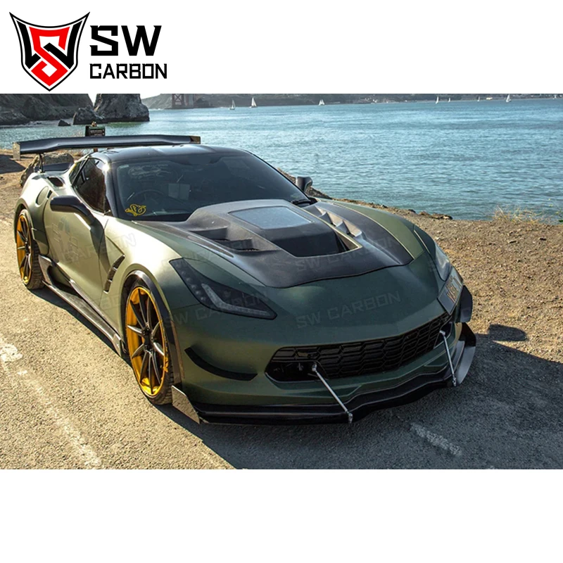 Высококачественное заднее крыло из углеродного волокна в стиле APR для Chevrolet Corvette