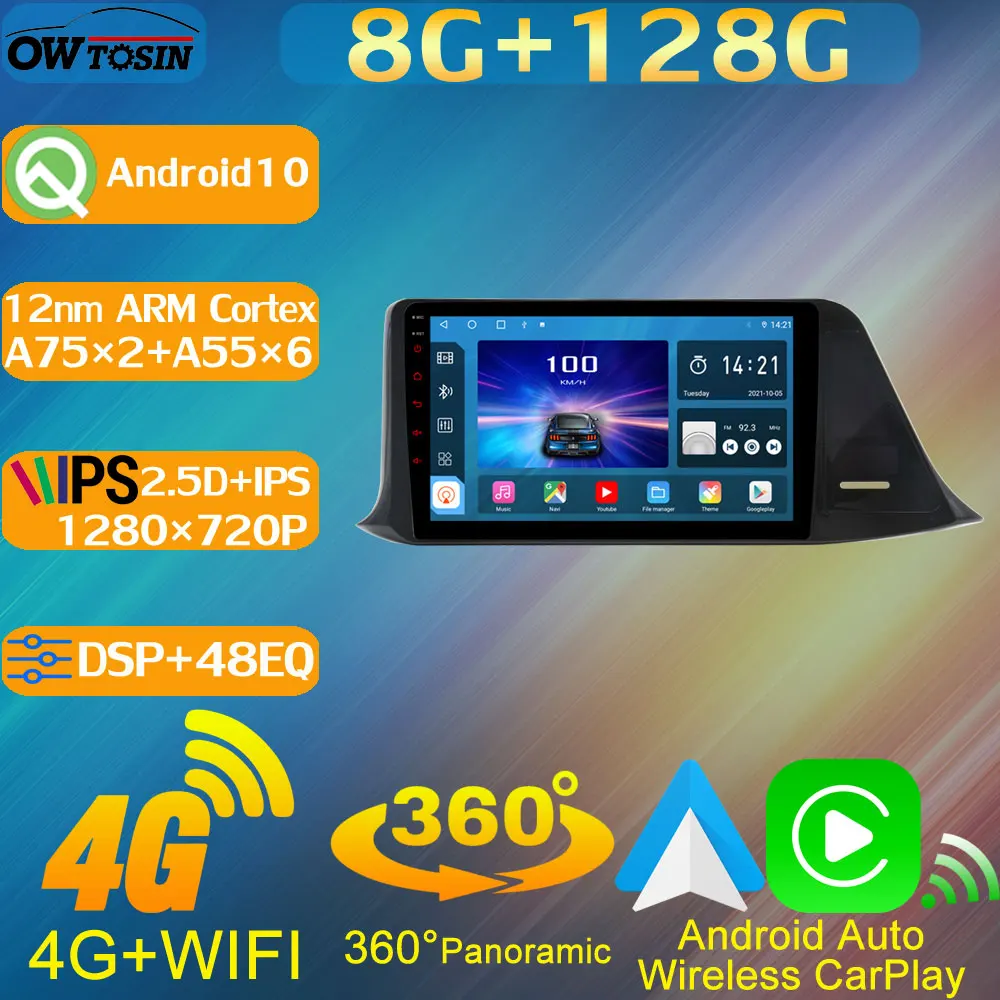 8 ядер + 128G Android 10 автомобильный мультимедиа для Toyota C-HR CHR 2016-2020 радио GPS CarPlay DSP 360