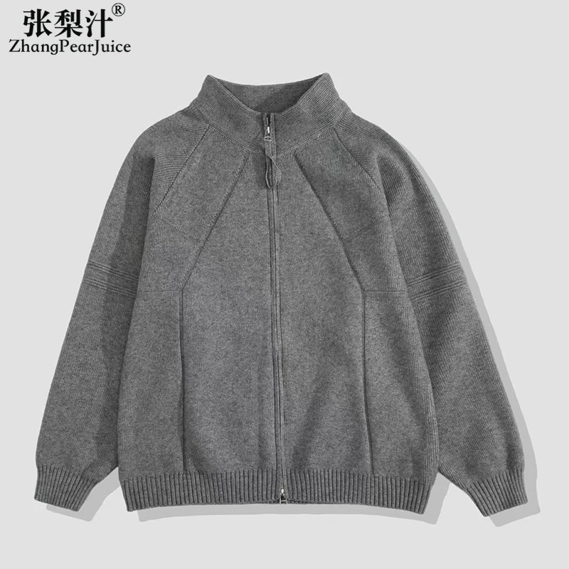 

Мужской осенне-зимний вязаный кардиган, куртка, мужской модный свитер, пальто, Мужская однотонная теплая вязаная куртка на молнии, пальто, верхняя одежда