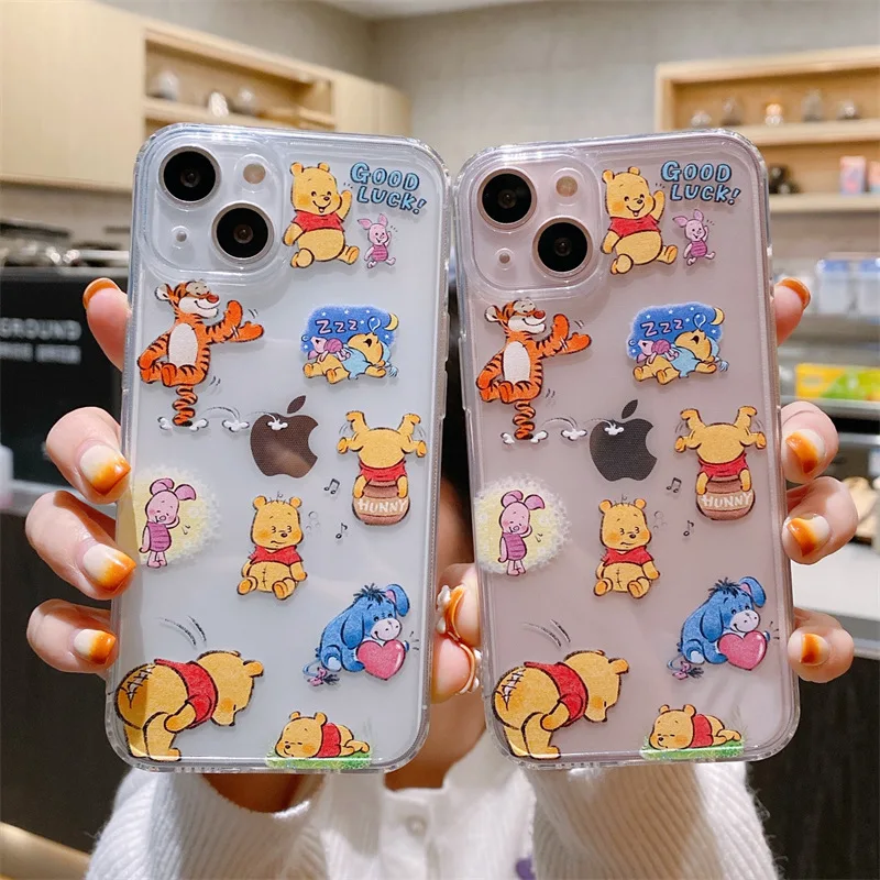 

Прозрачный силиконовый чехол для Apple 12/11, с изображением мультяшного пуха