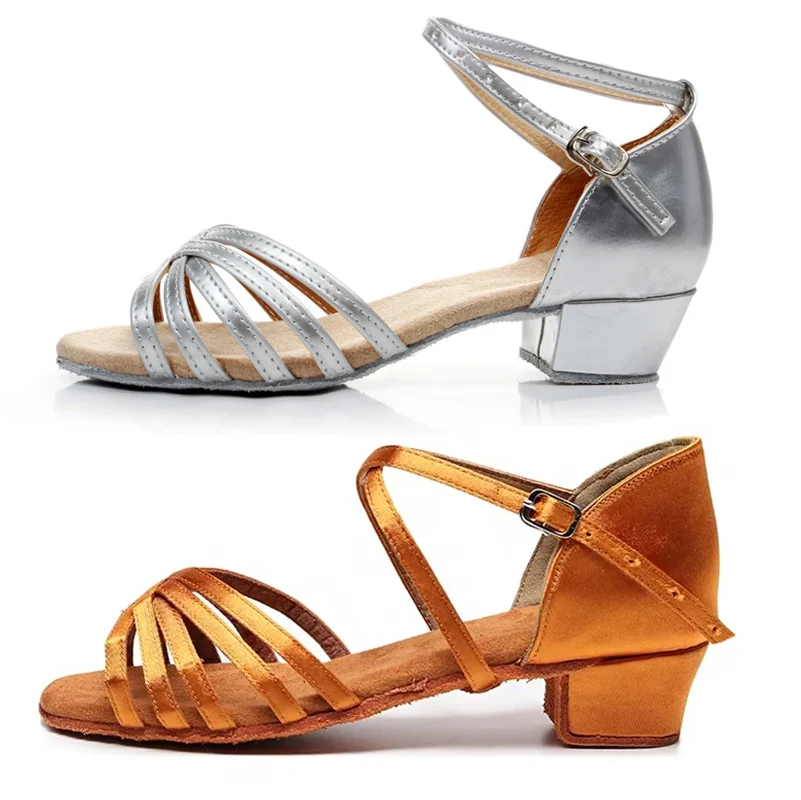 Новая женская обувь для латинских танцев девочек детская сальсы танго бальных на