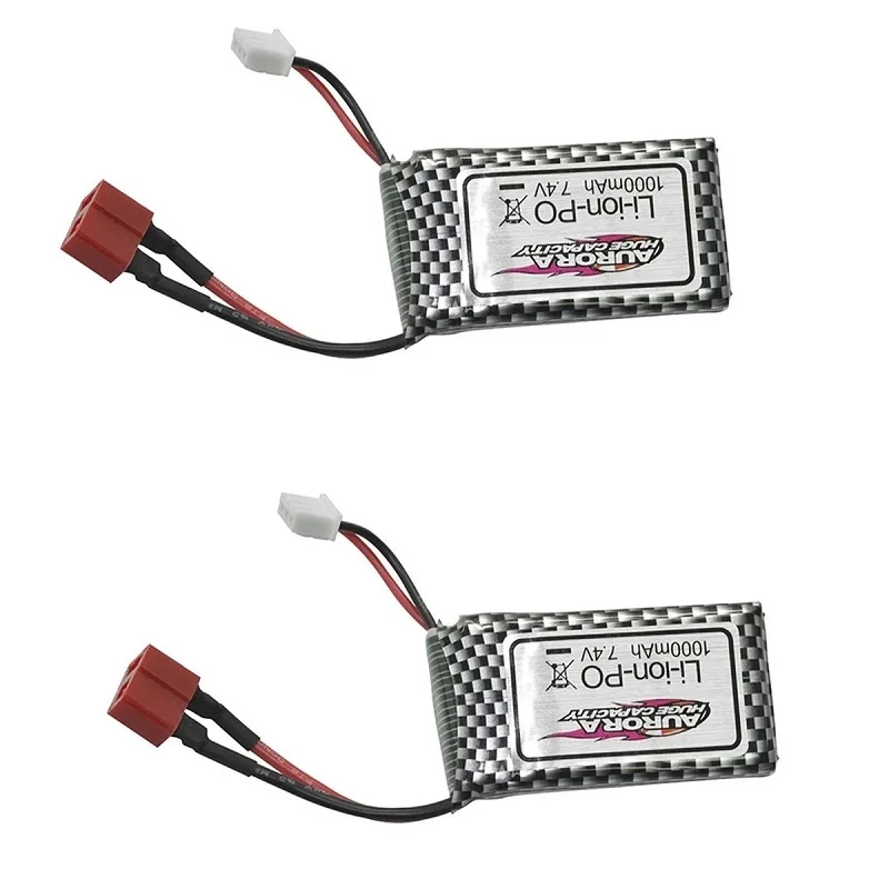 Литий-ионный Аккумулятор 7,4 В 1000 мАч T-образный разъем QDJ02 для Xinlehong XLH Q901 Q902 Q903 1/16 RC автомобильные запасные части сменный аккумулятор