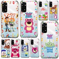 toy story cartoon cute phone case for redmi note 11 11s 11t 10 10s 9 9s 9t 8t 8 pro plus transparent soft shell cover coque capa