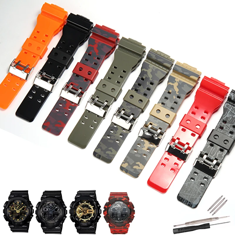 Аксессуары для часов подходит для Casio G-Shock GLS GD GA110 GA100 GD120 мужской и женский спортивный Камуфляжный ремешок для часов