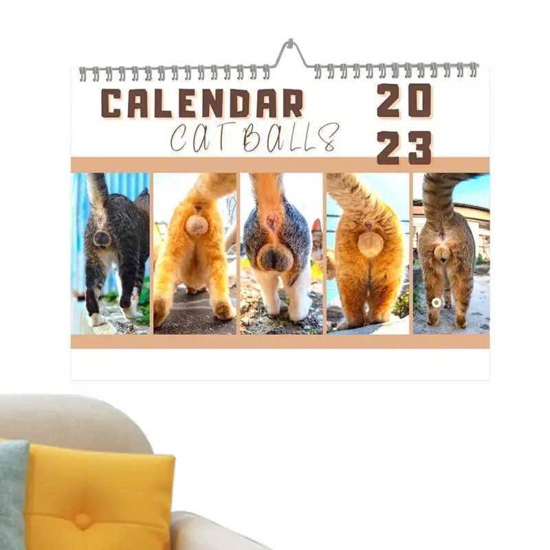

2023 Funny Cats Calendar Hangable Calendars With Animal Pictures 12 Months Sturdy Paper Calendar For Organizing & Planning Home