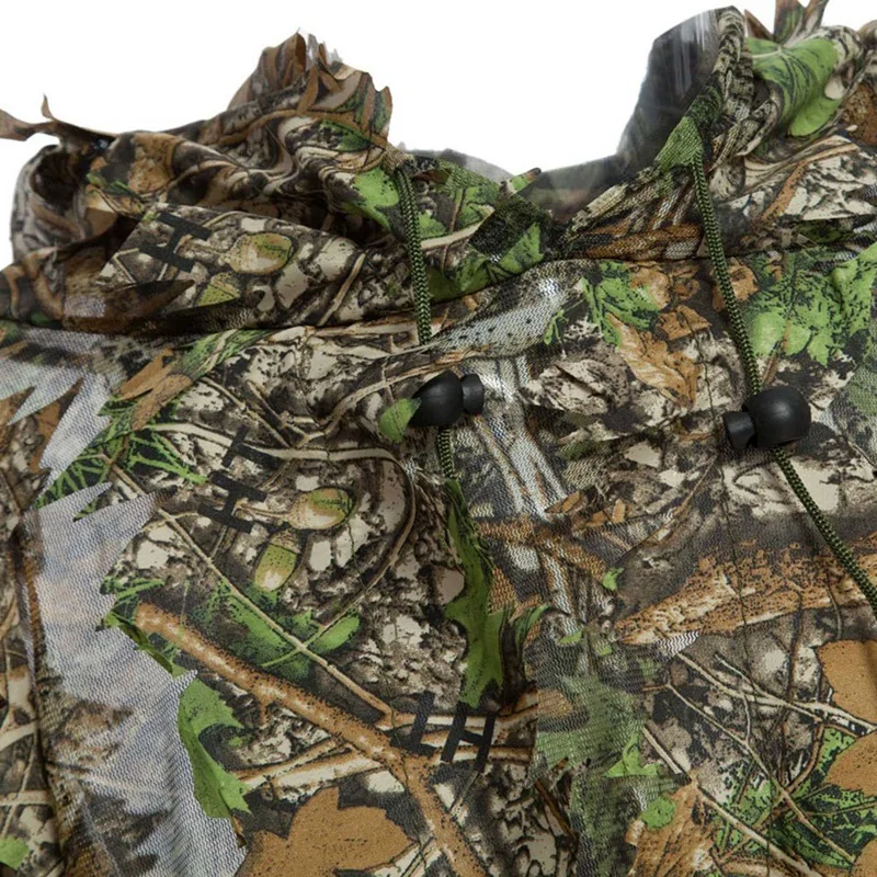 

2X Camo 3D Leaf Cloak Yowie Ghillie Breathable Open Poncho Type Camouflage Birdwatching Poncho Suit