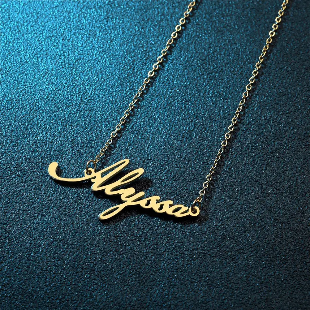 

Ожерелье NOKMIT с именем на заказ, простое индивидуальное ювелирное изделие из нержавеющей стали, ожерелье с именем на заказ для женщин, девуше...