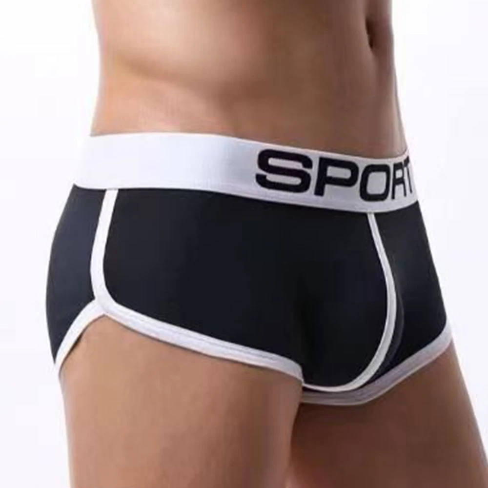 

Men's Boxer Briefs Elastic Cotton Shorts U Convex Pouch Underwear Bulge Pouch Underpants Boxershorts Male Sleep Bottoms