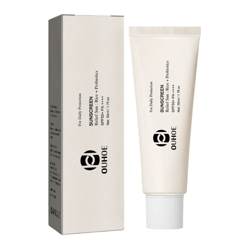 

RXJC Rice Probiotic Protective Cream Refreshing Non Greasy UV Protections Moisturizer UV Blocking Formula Suitable for Women