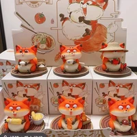 greedy fox series blind box 6 kinds creative cute cartoon model desktop ornament toys children gifts