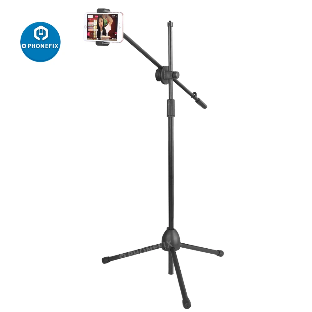 

Selfie Tripod for iPhone Samsung Mobile Phone Holder 1.4M with 64cm Boom Arm Flexible Stand Aluminum Foldable Tripod For Camera