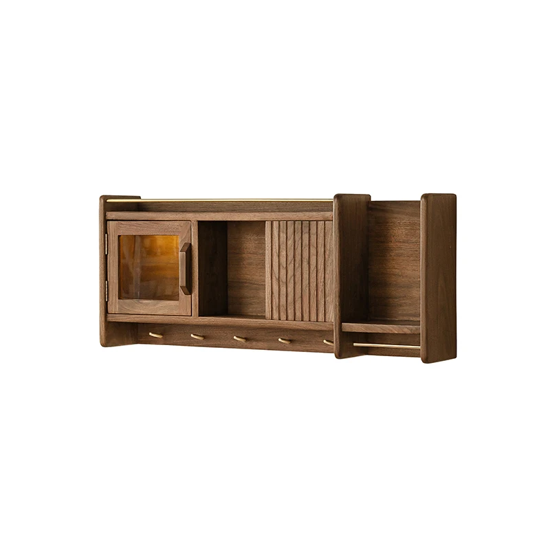 

YY Vintage Solid Wood Hanging Wall Storage Shelf Display Wall-Mounted Storage Rack