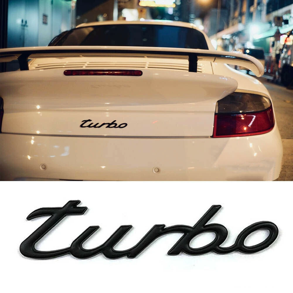 

Rear Badge Emblem For turbo Letters Matte Black Tailgate Trunk Look Deck lid Decoration decal