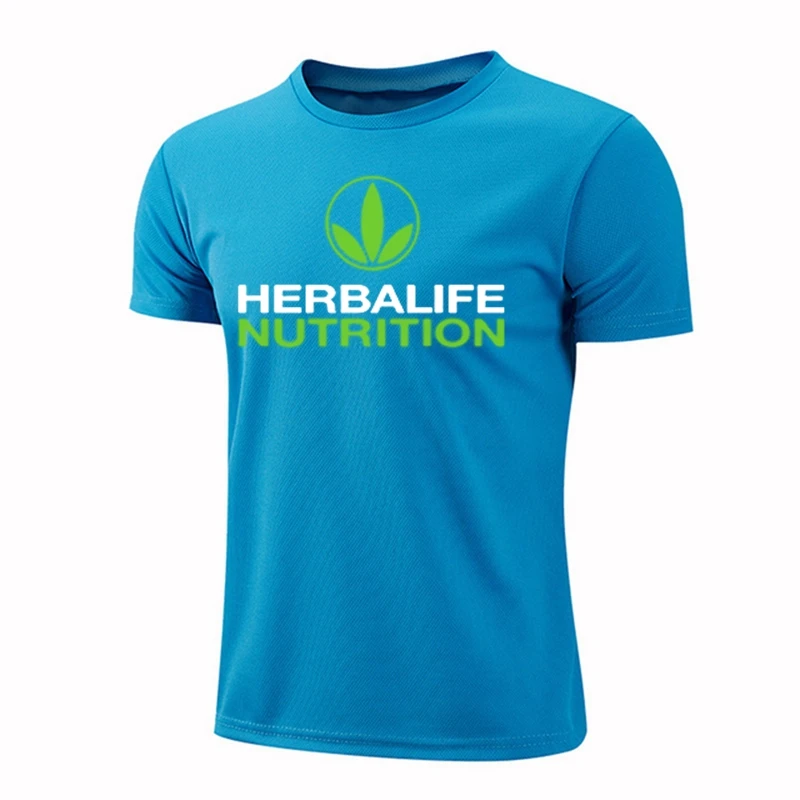 Качественная мужская футболка из полиэстера для бега Herbalife питательная