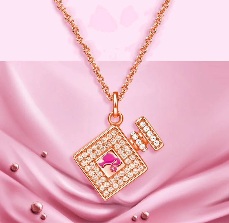 

Barbies Baby Luxury Perfume Bottle Necklace Fashion Personalized Guards Chain Small Design High Class Collar Necklace Jewelry