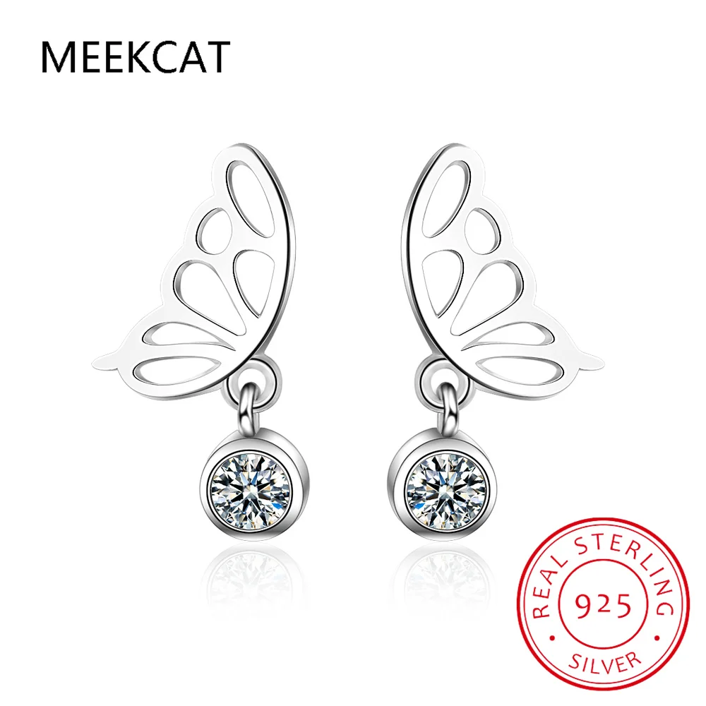 

Женские серьги-гвоздики в виде бабочек, из серебра 925 пробы