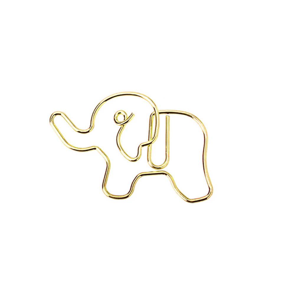 

1/2/3/5 Paper Clip Animal Clips Cartoon Bookmark Pin Students Mini Novelty Decorative For Stationery Elephant/Gold