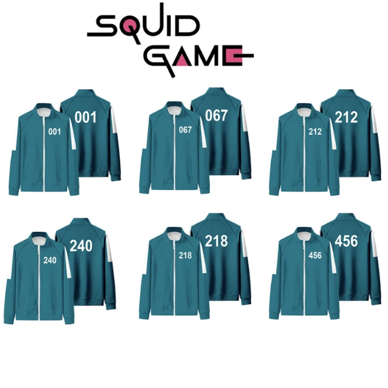 

New Squid Game Player Tracksuit Halloween Costume TV Cosplay Custom Hoodie 456 Sweatshirt 067 Jacket Casual Streetwear