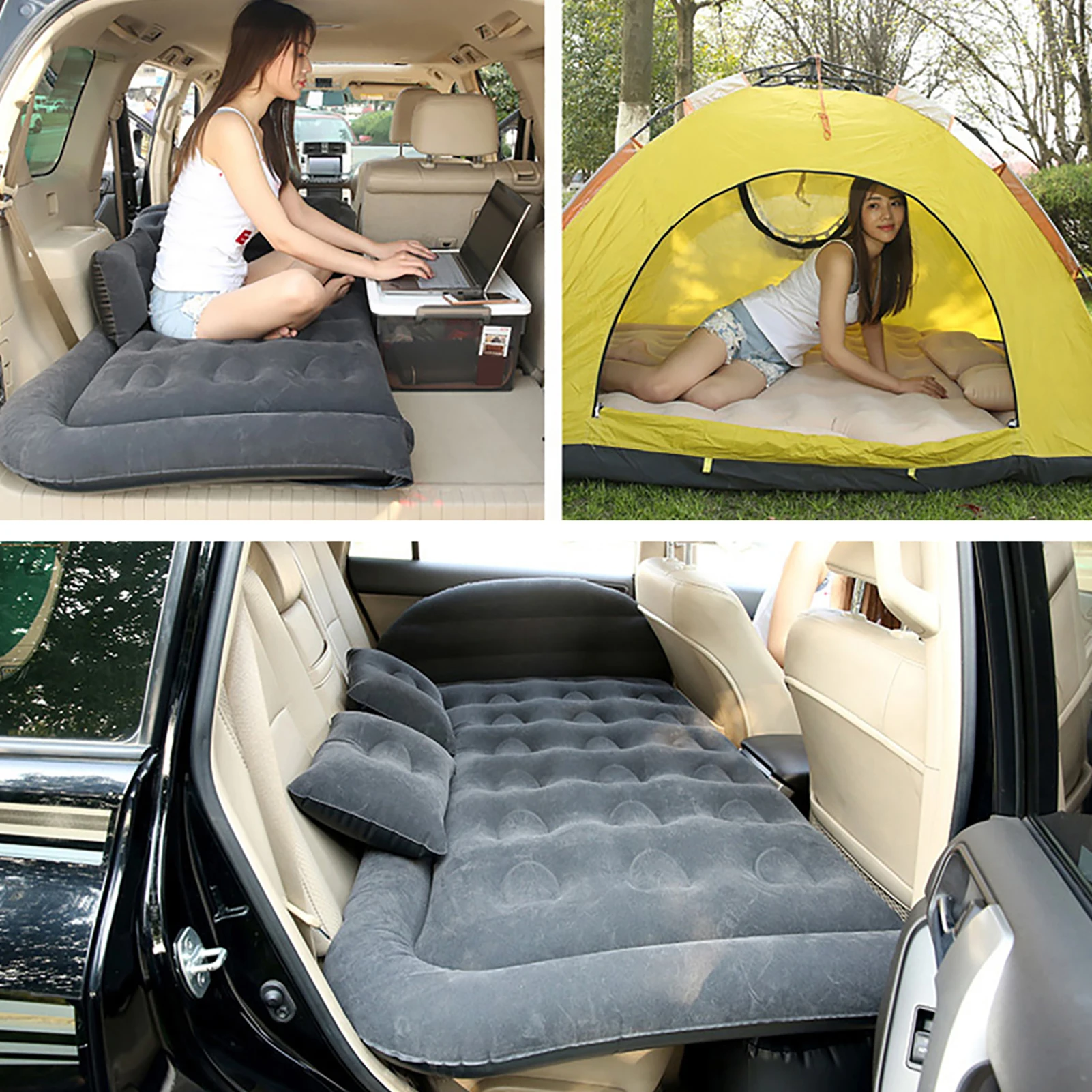 Car Air Inflatable Travel Mattress Bed Universal for Back Seat Multi Functional Sofa Air Bed Outdoor Air Camping Sleeping Mat