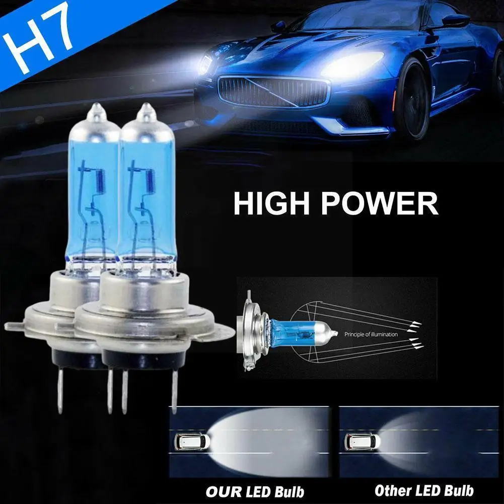 

2/1 шт., автомобильные ксеноновые лампы H7, 100 Вт, 8500 к, 55 Вт