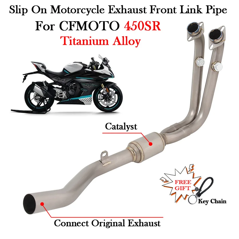 

Slip On For CFMOTO 450SR 450 SR Motorcycle Exhaust Titanium Alloy Front Link Pipe Full System Modify Muffler Escape Moto Enhance
