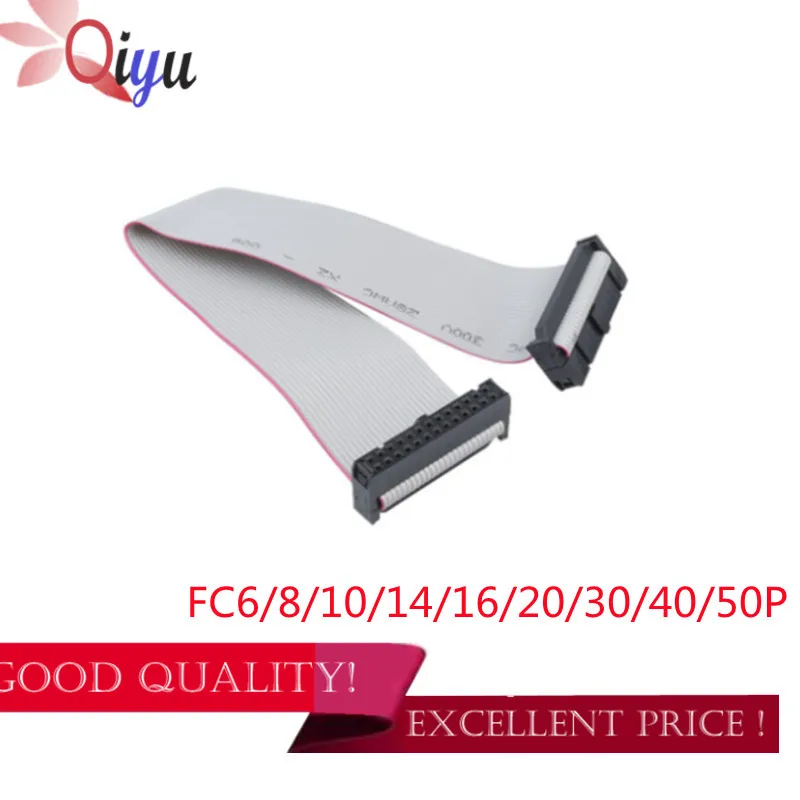 One 1.27mm pitch fc-6/10/14/16/20/40/50 pin 20/30cm JTAG ISP load cable gray flat band data cable DC3 IDC box head