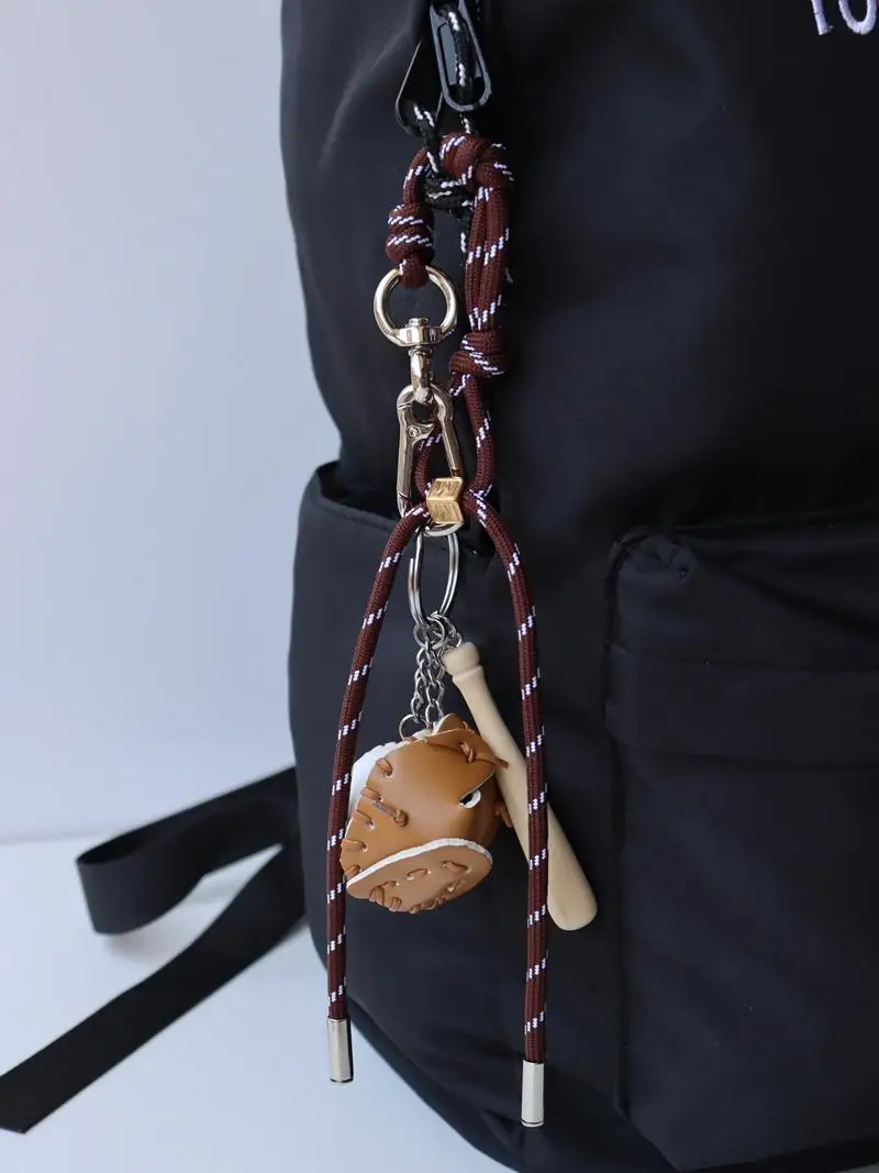INS Blogger Same Sle Personalized Baseball Car Keychain Bag Hanging Pieces M Series Couple Woven Lanyard