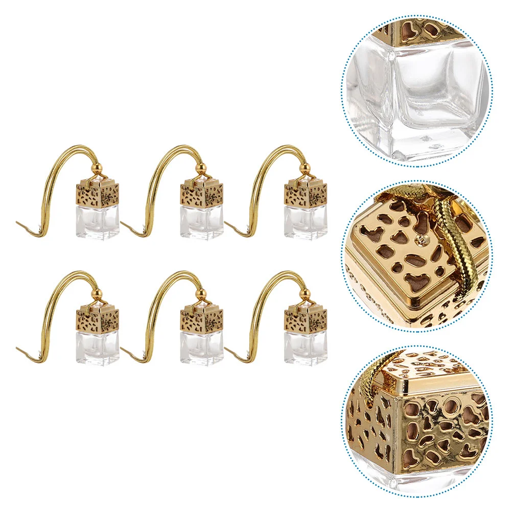 

6 PCS Perfume Hanging Empty Bottle Ornament Auto Car Decoration Accessory Luxury Pendant Air Freshner Interior Crystal
