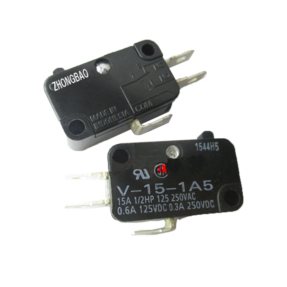 

5PCS ELECTRONIC COMPONENTS V-15-1A5 MICRO SWITCH, PIN PLUNGER, SPDT 15A 250V
