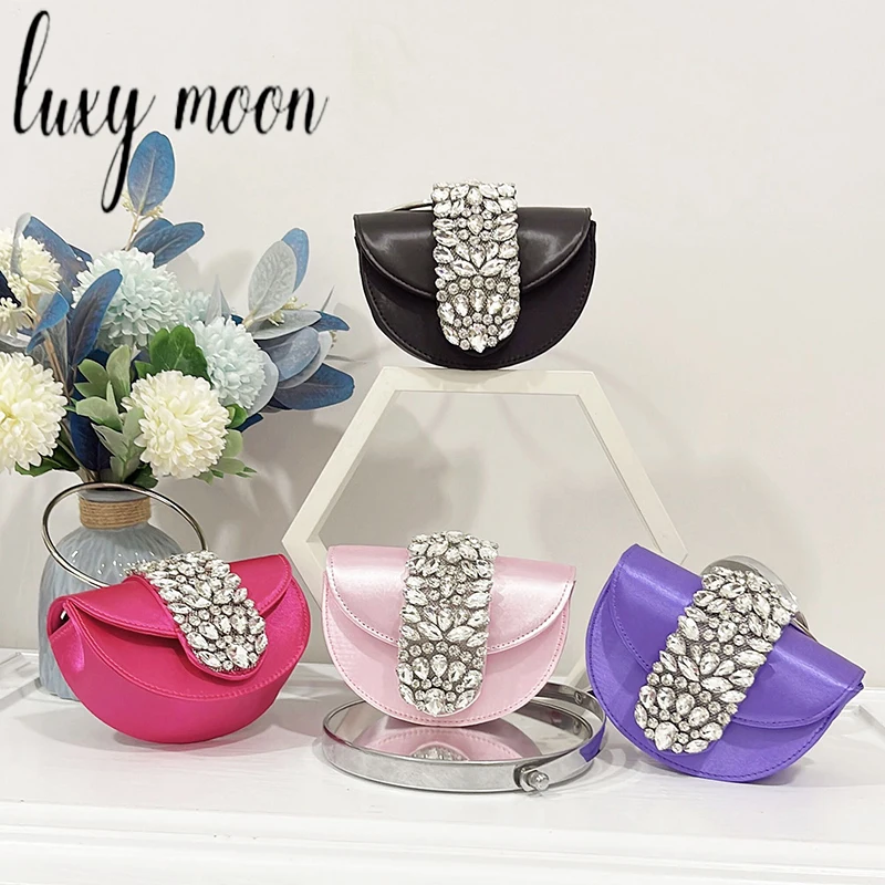 Luxy Moon Mini Diamond Clutches Bags Bling Luxury Ladies Handbags 2023 New Designer Women Banquet Portable Purses Z615