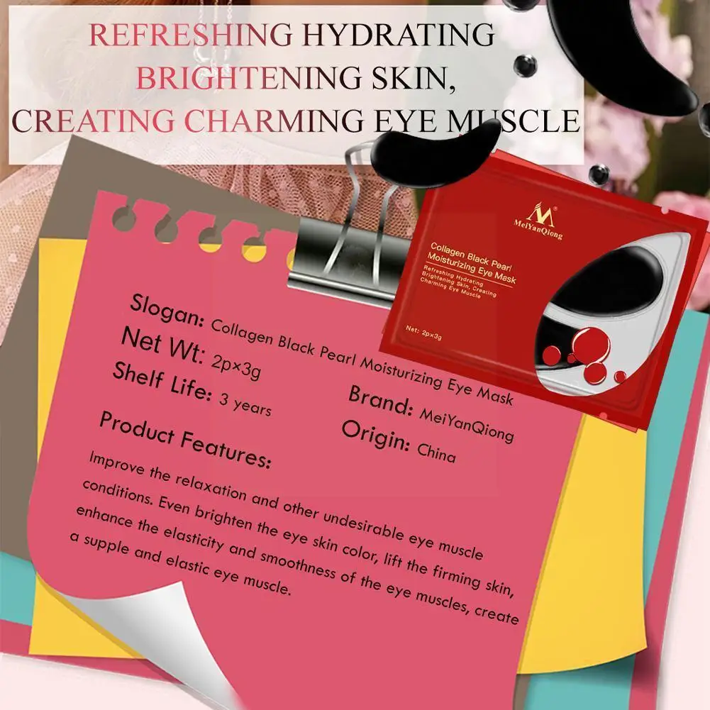 

1 Pair Crystal Collagen Hydrating Anti-aging Collagen Moisturizing Black Eye Pearl I6p2