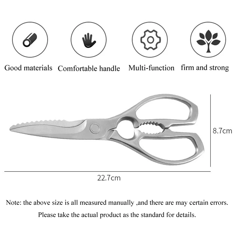 Ножи-ножницы для кухни из мощной нержавеющей стали для чистки куриной кости, утки, рыбы и овощей при приготовлении на гриле.